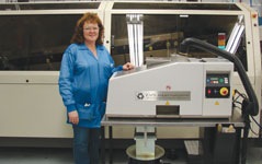 Kimball Electronics’ Marla Wineinger sought a more efficient way of dealing with solder dross, and found it in EVS International’s EVS6000 system